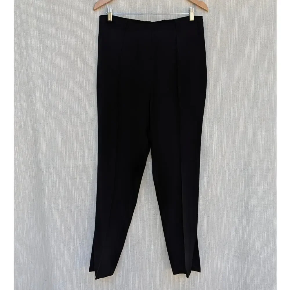 Cinq à Sept Brianne Tailored Pants Womens 14 Black High-rise Slim Fit Ankle